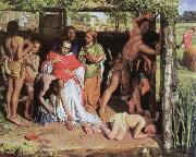 William Holman Hunt a converted british family sheltering a christian priest from the persecution of the druids china oil painting reproduction